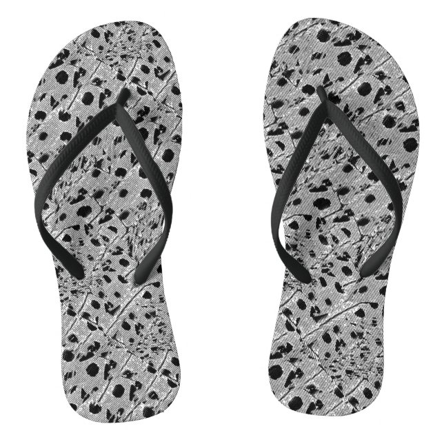 Schwarzer Punkt Flip Flops (Fußbett)