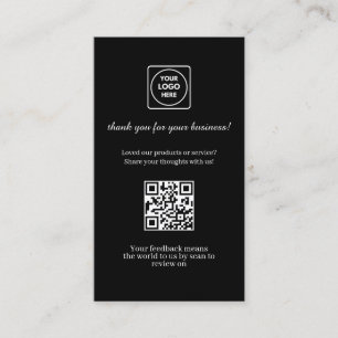 Schwarzer QR Benutzerdefinierter Geschäftsfeedba Visitenkarte
