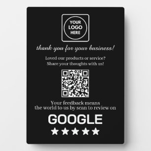 Schwarzer QR-Code   Google Business Bewertungsanze Fotoplatte