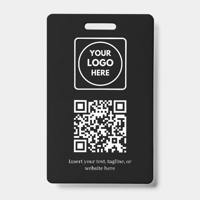 Schwarzer QR-Code | Modernes Business-Logo-Design Ausweis (Vorderseite)