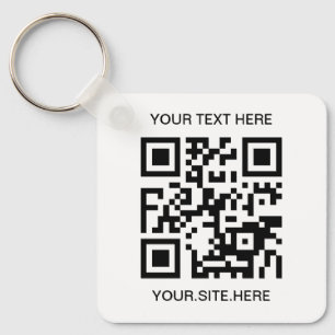Schwarzer QR-Code Schlüsselanhänger