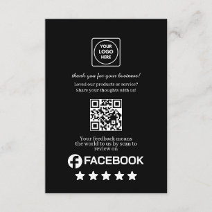 Schwarzer QR   Facebook Business Bewertungslink Begleitkarte
