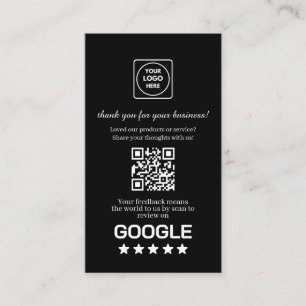 Schwarzer QR   Google Bewertungen Benutzerdefinier Visitenkarte