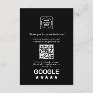 Schwarzer QR   Google-Bewertungslink Begleitkarte