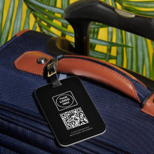 Schwarzer QR   Professionelles Geschäftslogo ID Gepäckanhänger