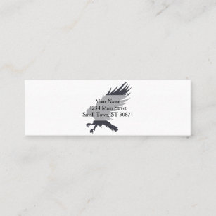 Schwarzer Rabe fliegen - Hintergrundfarbe auswähle Mini Visitenkarte