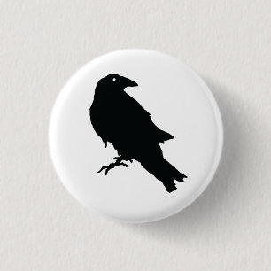Schwarzer Raben-Entwurfs-Knopf Button