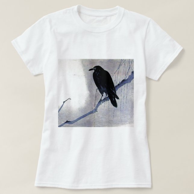 Schwarzer Raben-Vogel T-Shirt (Design vorne)