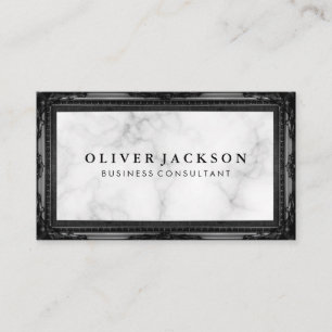 Schwarzer Rahmen aus weißem Marmor Visitenkarte