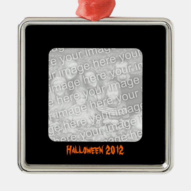 Schwarzer Rahmen Silbernes Ornament (Vorne)