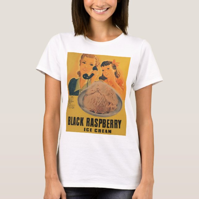 schwarzer rasberry Eiscreme-Anzeigen-T - Shirt (Vorderseite)