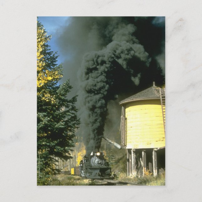 Schwarzer Rauch am Cresco-Tank, C&TSRR Postkarte (Vorderseite)