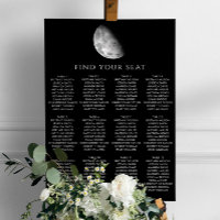 Schwarzer Raum und Nachtmond Hochzeitskarte