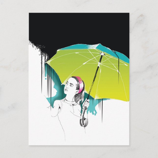 Schwarzer Regen Postkarte (Vorderseite)