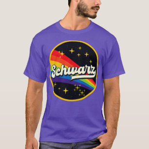 Schwarzer Regenbogen im Vintagen Weltraum T-Shirt