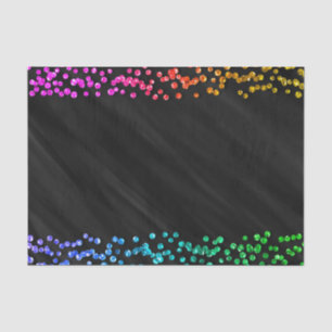 Schwarzer Regenbogen Konfetti Punkte Spaßparty Seidenpapier