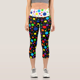 Schwarzer Regenbogen Spots Capris