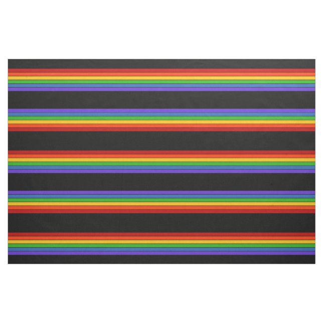 Schwarzer Regenbogen Streifen Muster Stoff (Fat Quarter (45,7 x 55,9 cm))
