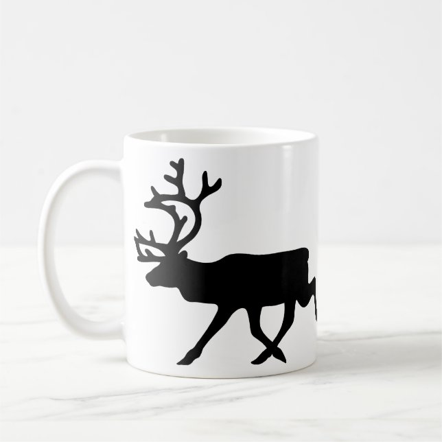 Schwarzer Rentier / Karibische Silhouette Tasse (Links)