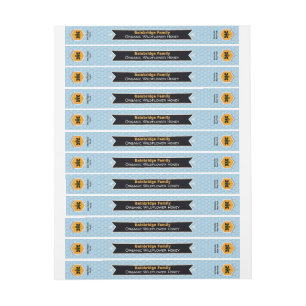 Schwarzer Ribbon Honeycomb Blue Honey Jar