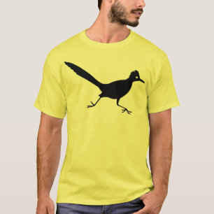 Schwarzer Roadrunner-Vogel-Druck T-Shirt