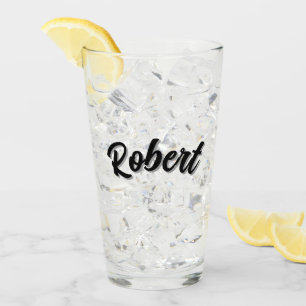 Schwarzer Robert-Name mit Schlagschatten, Glas