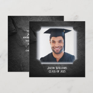 Schwarzer Rock-Hintergrund mit Foto Einladung