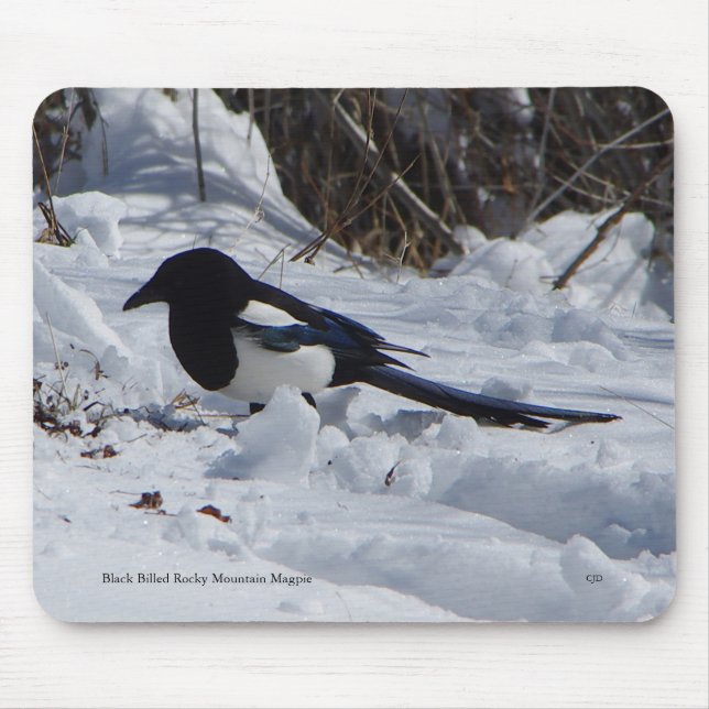 Schwarzer Rocky Mountain Magpie Mousepad (Vorne)