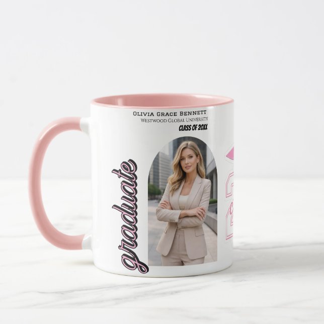 Schwarzer & Rosa-Abschlusskaffeebecher 2026 Gesche Tasse (Links)