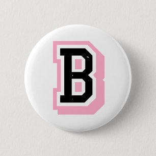 schwarzer rosa Buchstabe B Button