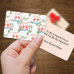 Schwarzer Rosa Flamingos-Valentine Kinderkarten Mitteilungskarte