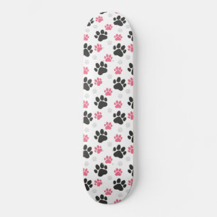 Schwarzer Rosa Pfotenabdruck Hundebesitzer Puppy L Skateboard