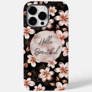 Schwarzer Rosa Rosa Rose Gold Floral Case-Mate iPhone 14 Pro Max Hülle
