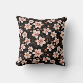 Schwarzer Rosa Rosa Rose Gold Floral Kissen