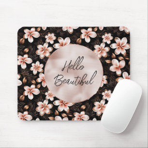 Schwarzer Rosa Rosa Rose Gold Floral Mousepad