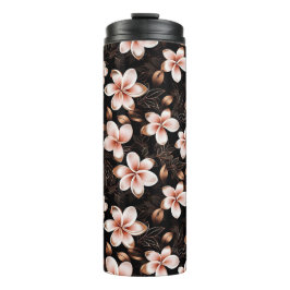 Schwarzer Rosa Rosa Rose Gold Floral Thermosbecher