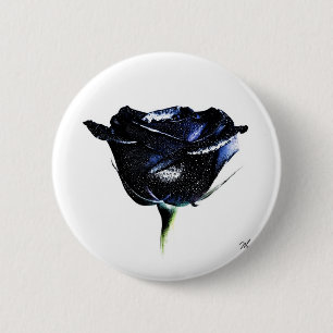 Schwarzer Rosen-Knopf Button