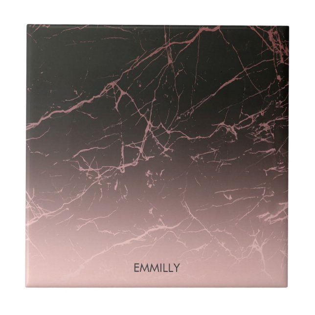 Schwarzer Rosen-Marmor Fliese (Vorderseite)