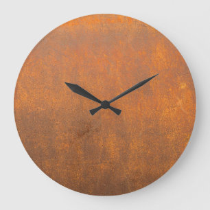 Schwarzer Rost, Metallstruktur Nahaufnahme. Große Wanduhr