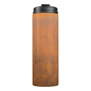Schwarzer Rost, Metallstruktur Nahaufnahme. Thermosbecher