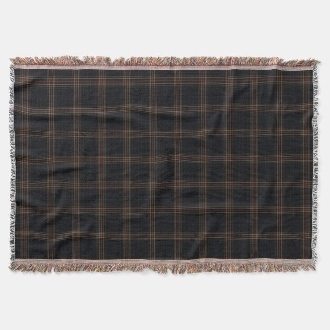 Schwarzer roter blauer gelber Tartan kariert Decke (Vorderseite)