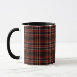 Schwarzer roter gelbes Goldkleiner Tartan kariert Tasse