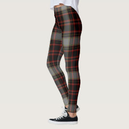 Schwarzer roter grauer riesiger Tartan kariert Leggings