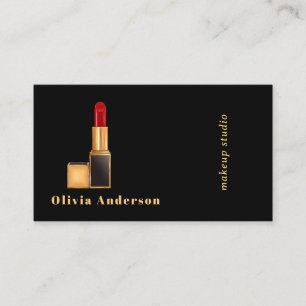 Schwarzer roter Lippenstift Makeup-Artist MUA Schö Visitenkarte