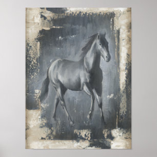 Schwarzer Running Stallion Poster