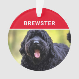 Schwarzer Russischer Terrier Dog's Name Foto Weihn Ornament