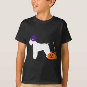 Schwarzer Russischer Terrier Halloween-Hund mit He T-Shirt