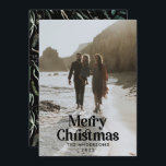 Schwarzer Salbei, elegant, botanisch Feiertagskarte<br><div class="desc">Modernes vollblütiges Foto elegante rustikale Aquarellfarben getrocknete botanische florale mutierte Farben Weihnachtskarte. Grün,  Jäger grün,  schwarz,  weiß und braun,  modern auf der Trend-Farbbahn.</div>