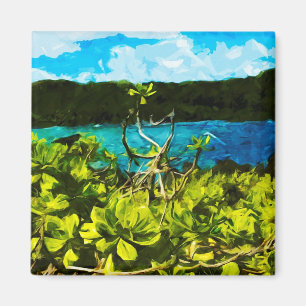 Schwarzer Sandstrand Auf dem Weg nach Hana Maui Ab Magnet