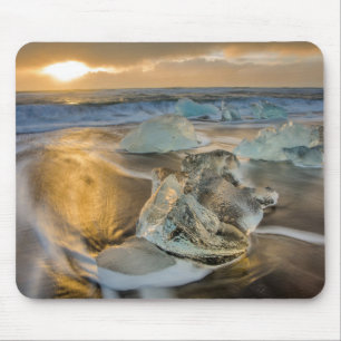 Schwarzer Sandstrand Jokulsarlon Südisland Mousepad